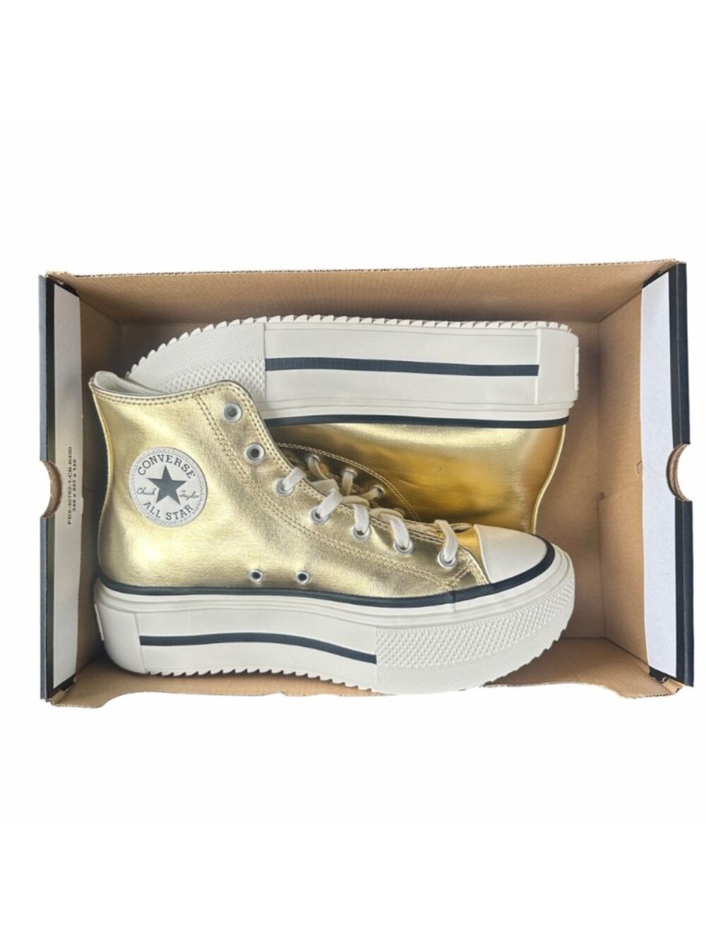 ⭐Chuck Taylor All Star Lift Double Stack Metallic Gold Sz 9 Womens Shoes A15164C - Picture 7 of 9
